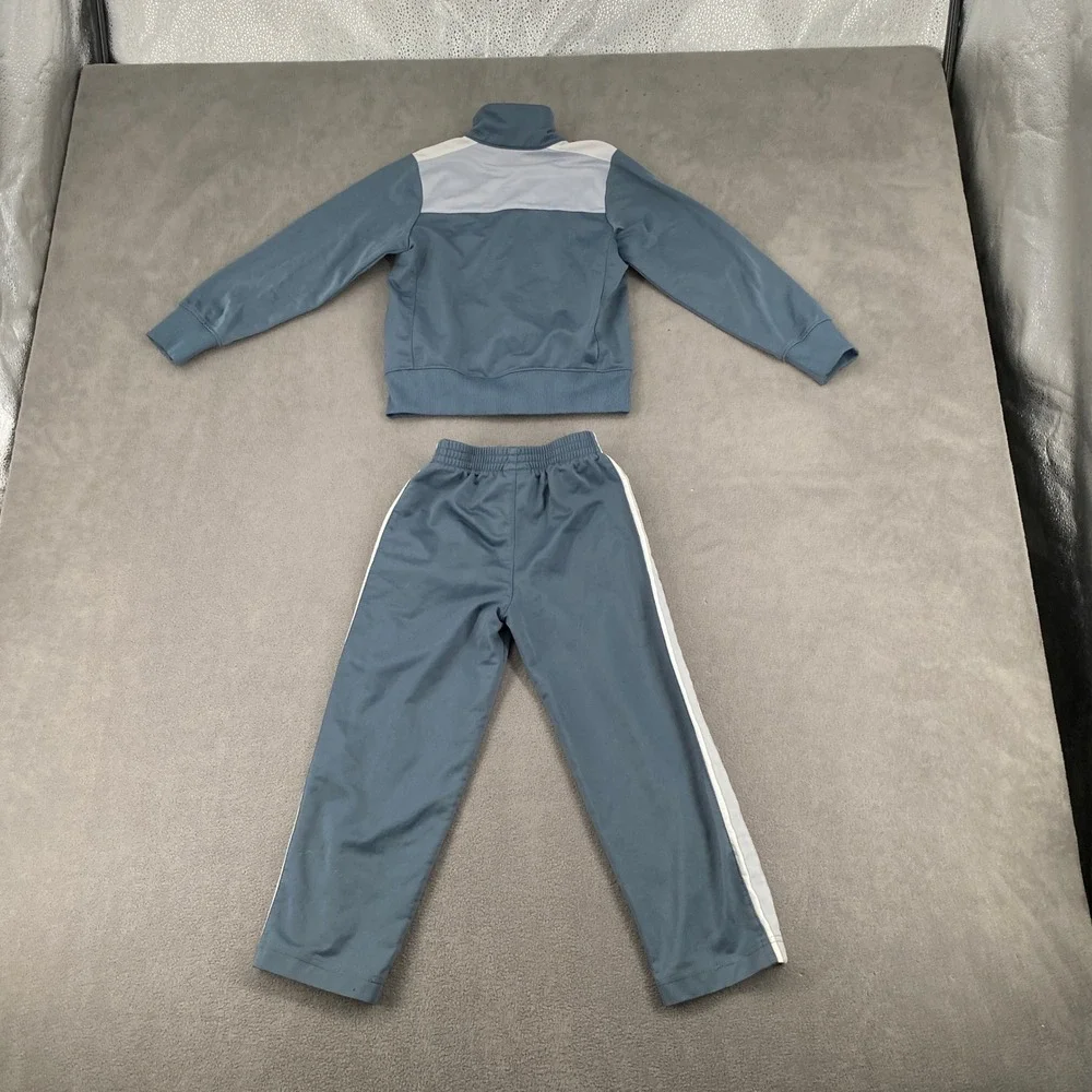 Nike Boys Tracksuit Set Blue Grey Just Do It Full Zip Jacket Pants Size 5